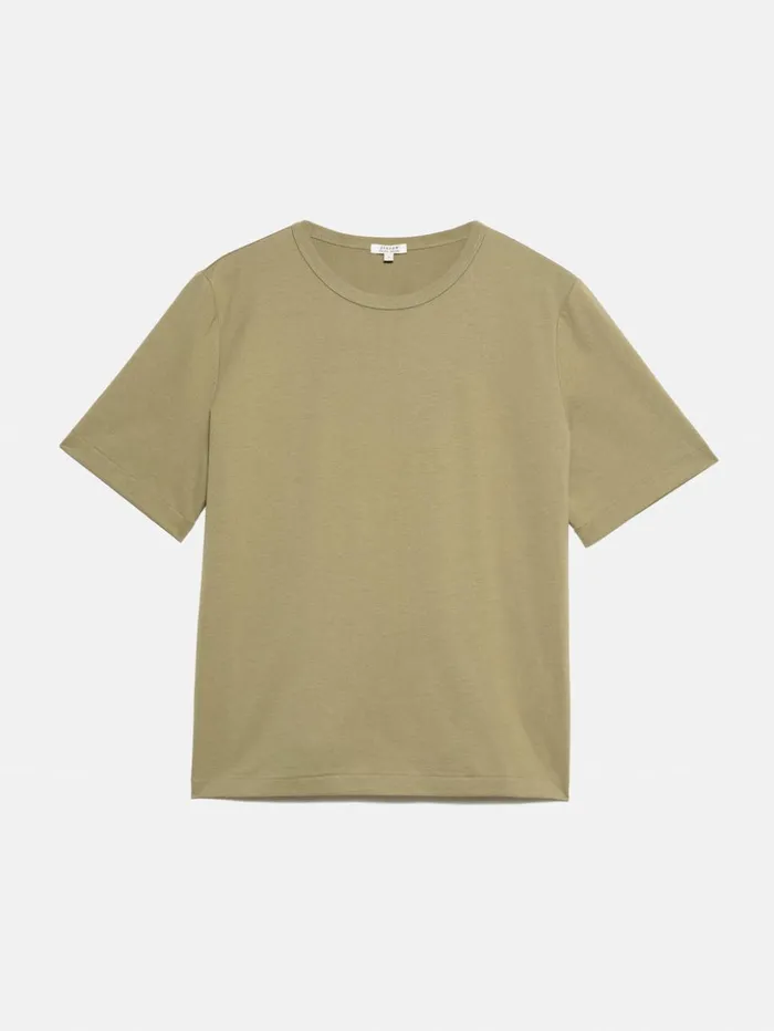 Jigsaw Heavy Cotton Tshirt Khaki Women Shirts and Tops