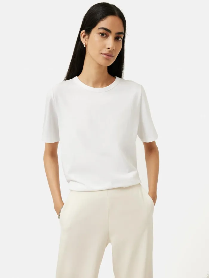Jigsaw Heavy Cotton Tshirt White Women Shirts and Tops