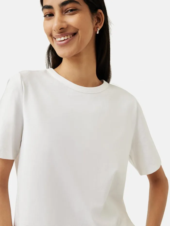 Jigsaw Heavy Cotton Tshirt White Women Shirts and Tops