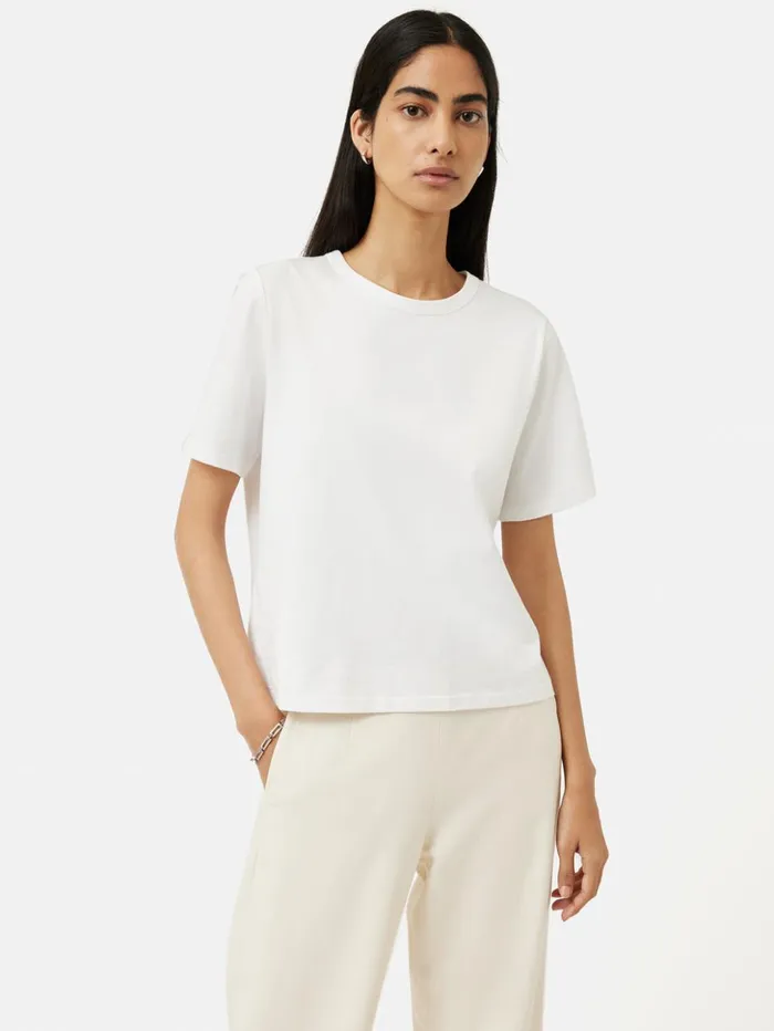 Jigsaw Heavy Cotton Tshirt White Women Shirts and Tops
