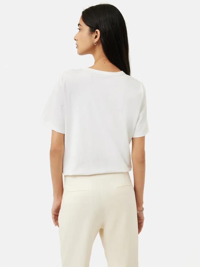 Jigsaw Heavy Cotton Tshirt White Women Shirts and Tops