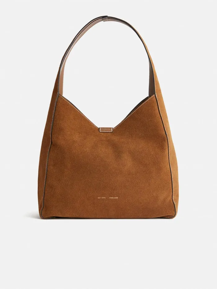 Jigsaw Heckfield Suede Tote Tan Women Bags