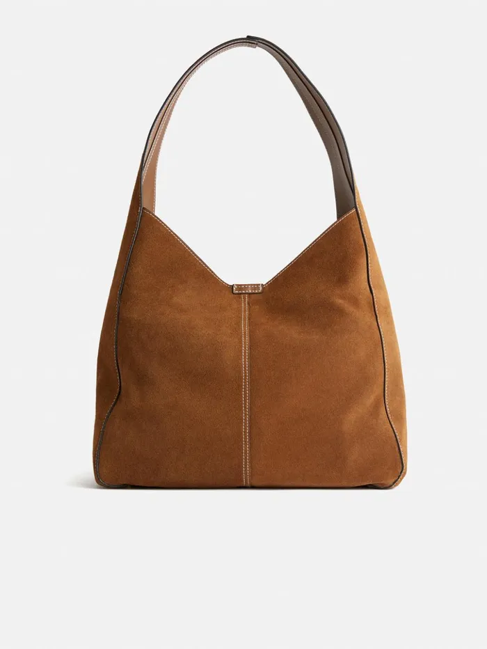 Jigsaw Heckfield Suede Tote Tan Women Leather