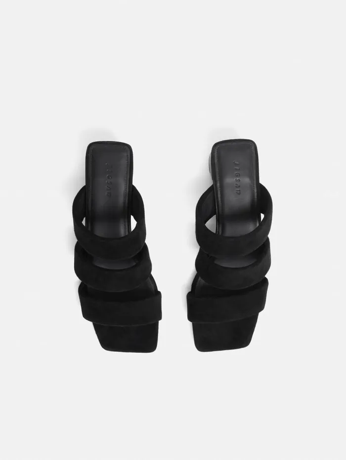 Jigsaw Henley Heeled Sandal Black Women Sandals