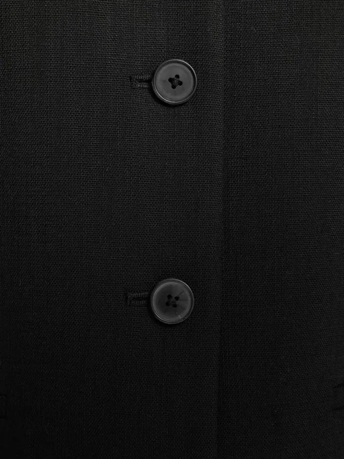 Jigsaw Hopsack Tailored Waistcoat Black Women Coats and Jackets