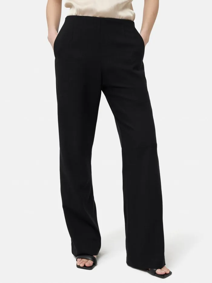 Jigsaw Hopsack Tux Trouser Black Women Trousers