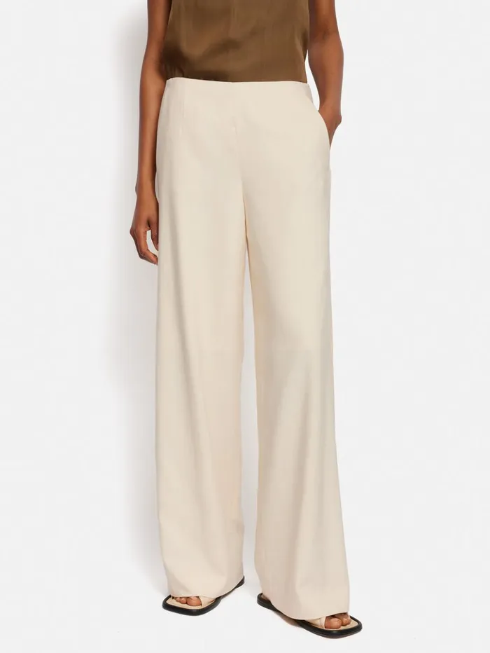 Jigsaw Hopsack Tux Trouser Cream Women Trousers