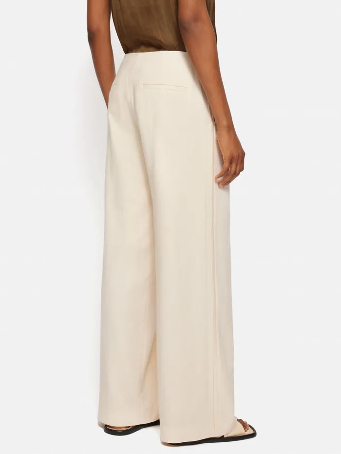 Jigsaw Hopsack Tux Trouser Cream Women Trousers