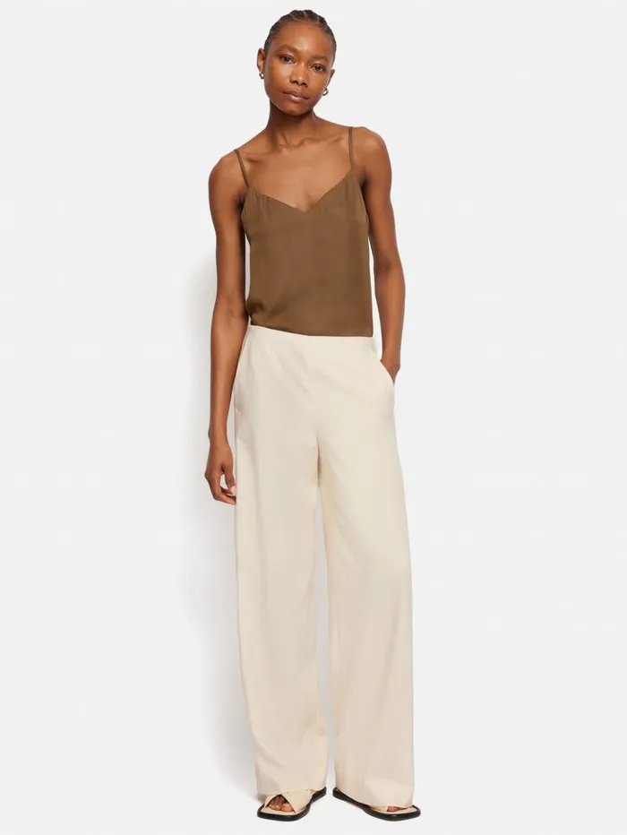 Jigsaw Hopsack Tux Trouser Cream Women Trousers