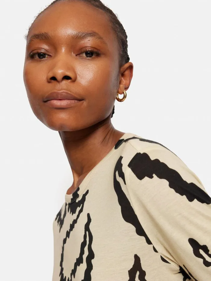 Jigsaw Hydra Coral Cotton Top Cream Women Shirts and Tops