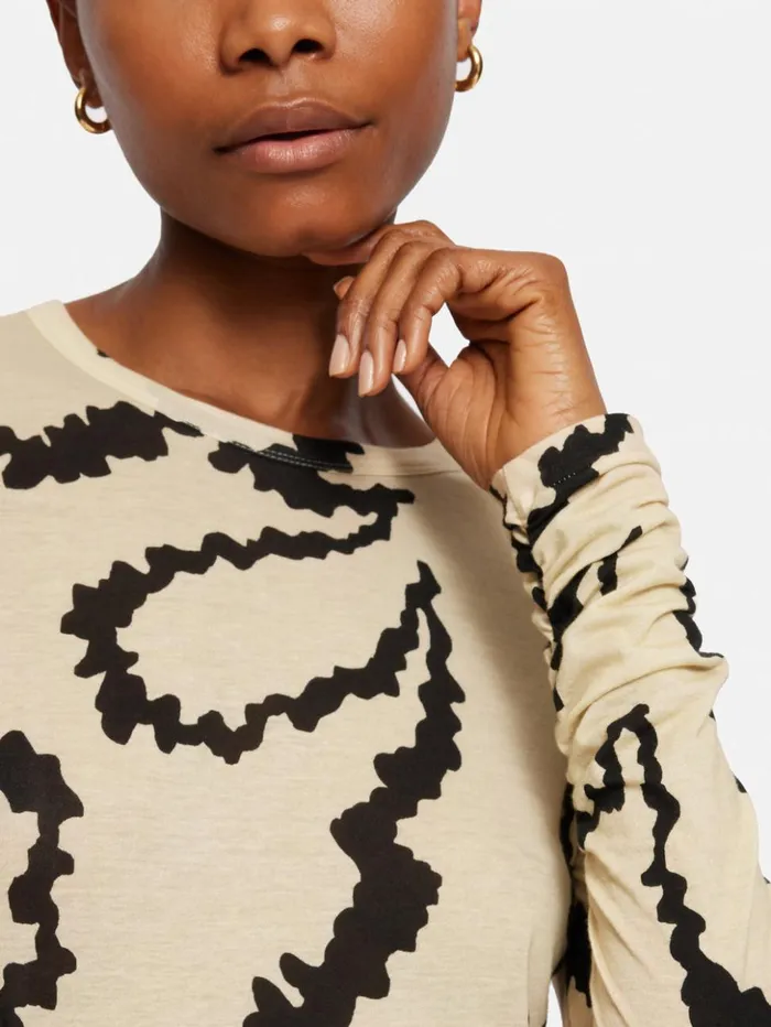 Jigsaw Hydra Coral Cotton Top Cream Women Shirts and Tops
