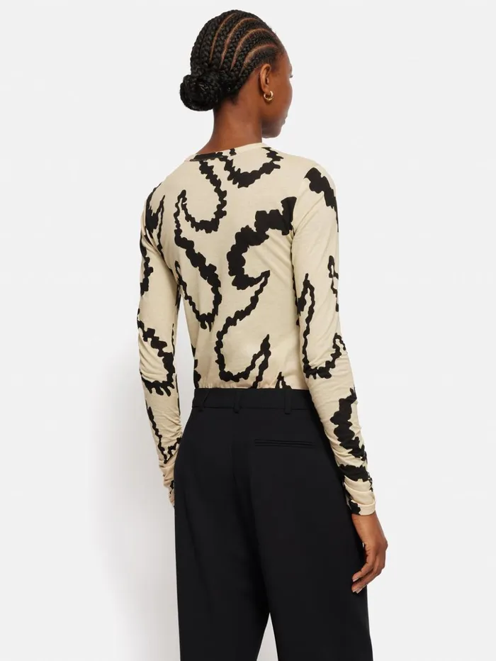 Jigsaw Hydra Coral Cotton Top Cream Women Shirts and Tops