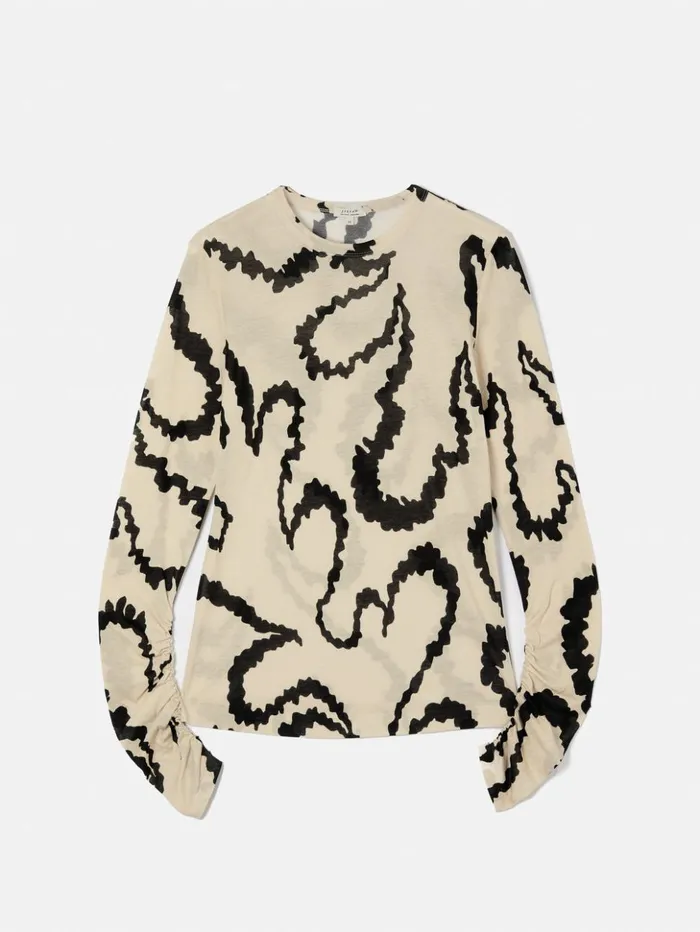 Jigsaw Hydra Coral Cotton Top Cream Women Shirts and Tops