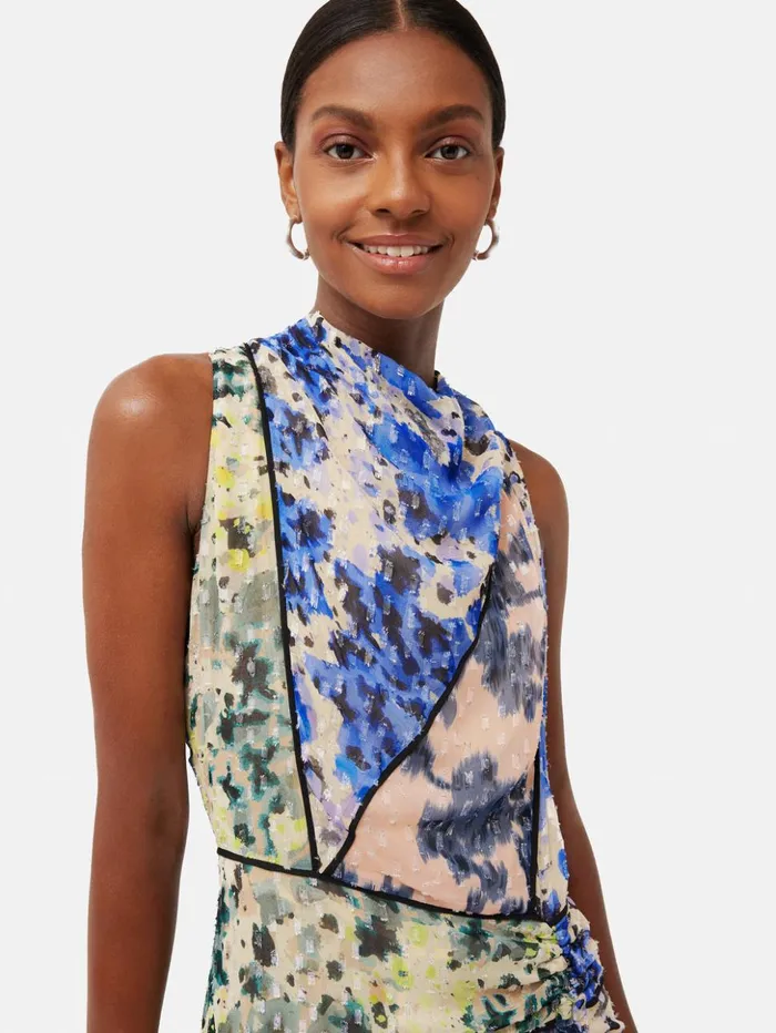 Jigsaw Ikat Posy Metallic Maxi Dress Multi Women Dresses and Jumpsuits