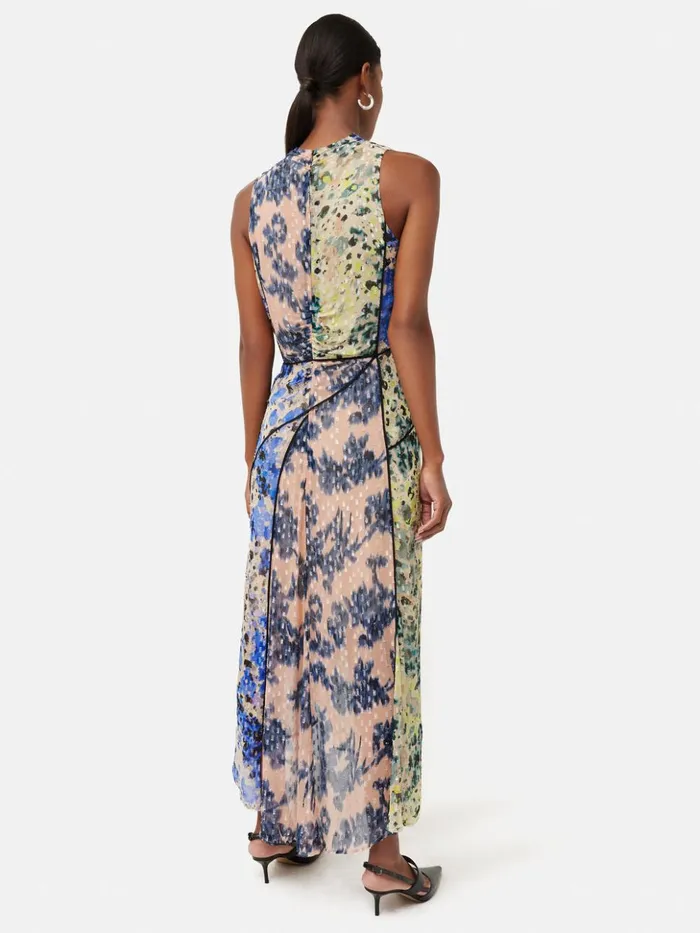 Jigsaw Ikat Posy Metallic Maxi Dress Multi Women Dresses and Jumpsuits