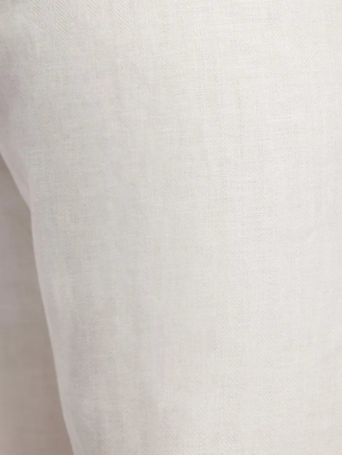 Jigsaw Irish Linen Herringbone Palazzo White Women Trousers