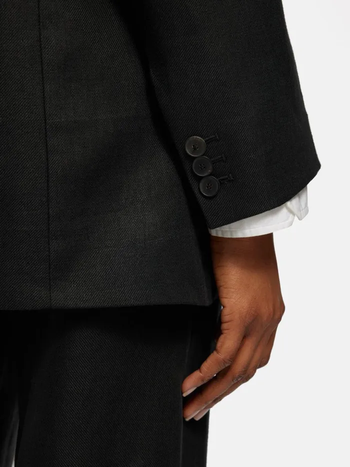 Jigsaw Irish Linen Twill Gibson Jacket Black Women Coats and Jackets
