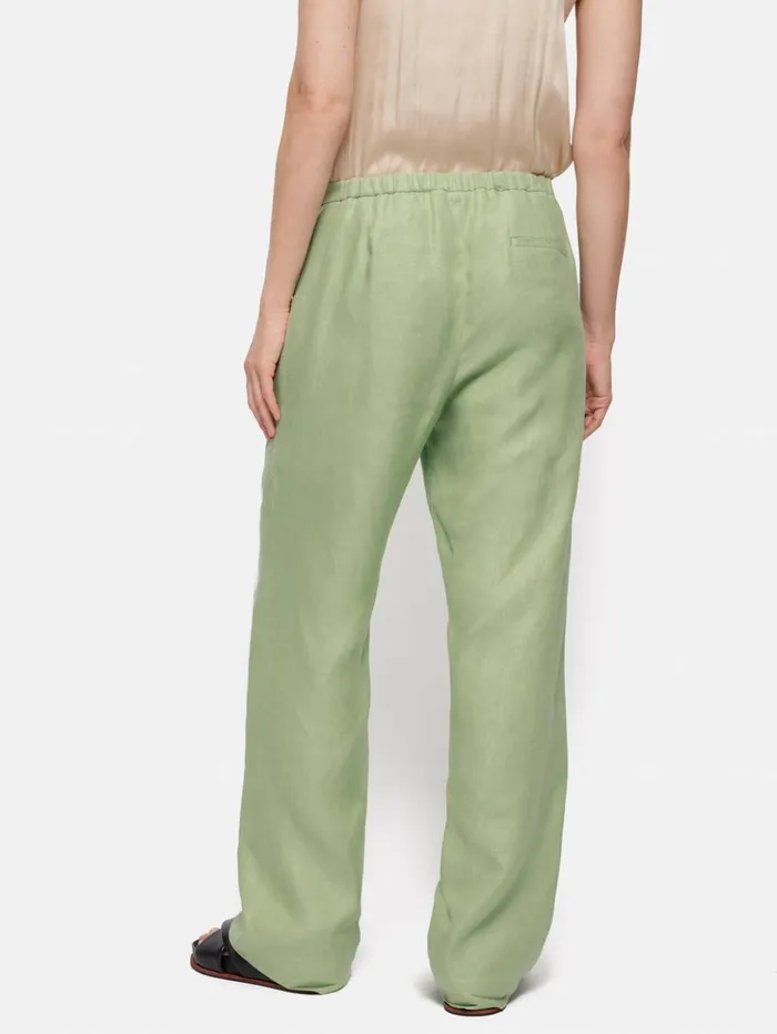 Jigsaw Irish Linen Twill Palazzo Trouser Green Women Trousers
