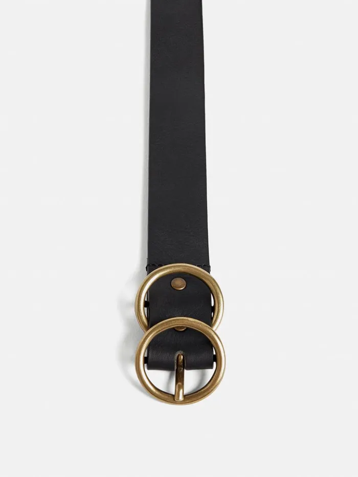 Jigsaw Italian Leather Carlos Belt Black Women Leather
