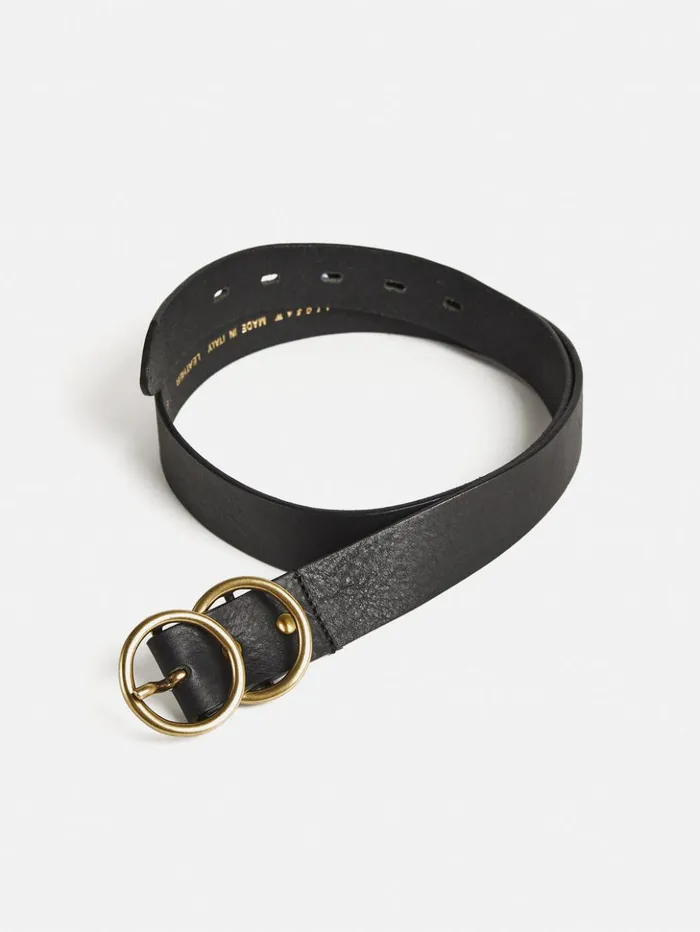 Jigsaw Italian Leather Carlos Belt Black Women Leather