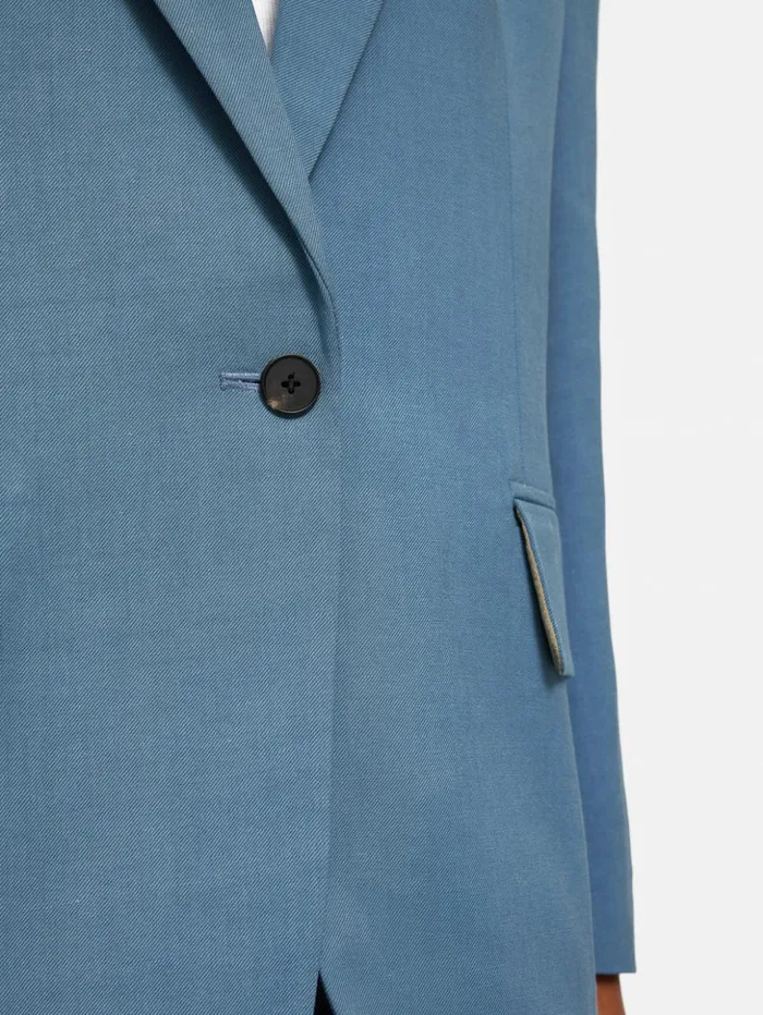 Jigsaw Italian Linen Gibson Blazer Blue Women Coats and Jackets