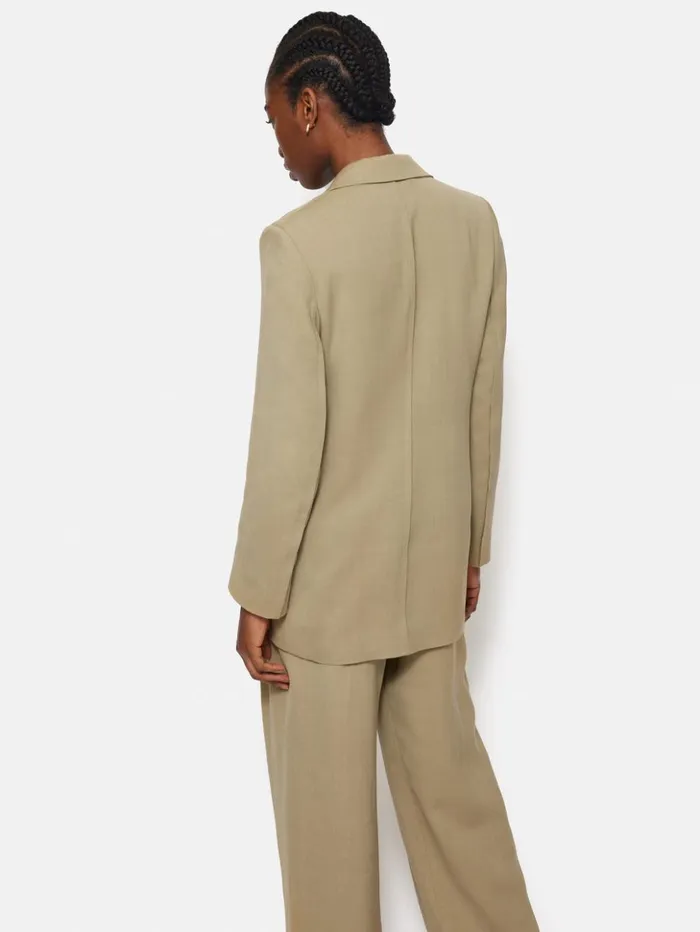 Jigsaw Italian Linen Gibson Blazer Sand Women Coats and Jackets