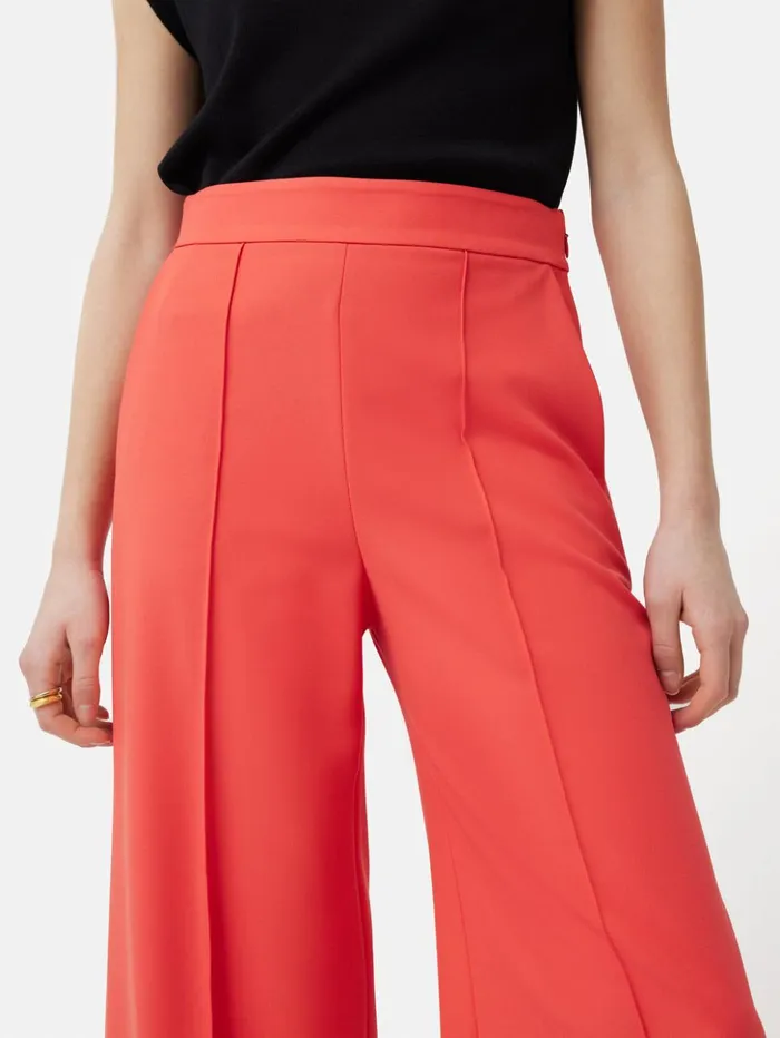 Jigsaw Italian Modern Crepe Sailor Trouser Coral Women Trousers