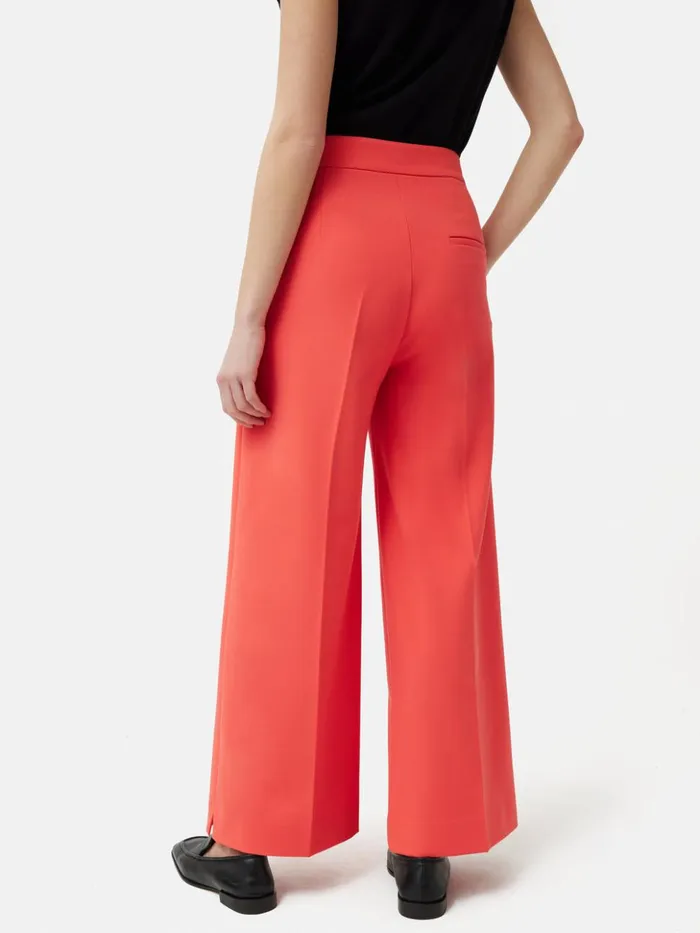 Jigsaw Italian Modern Crepe Sailor Trouser Coral Women Trousers