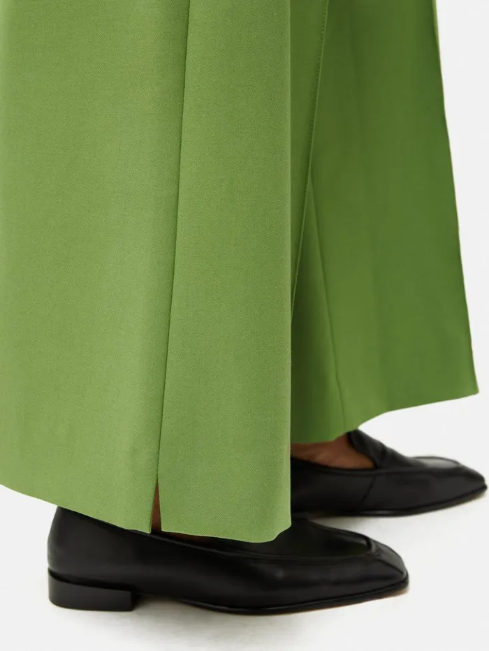 Jigsaw Italian Modern Crepe Sailor Trouser Green Women Trousers