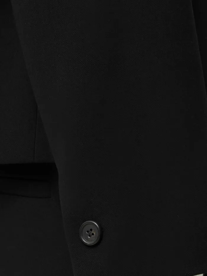 Jigsaw Italian Modern Crepe Short Jacket Black Women Summer Tailoring