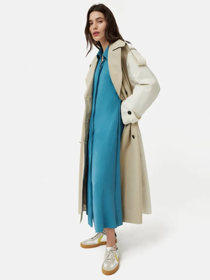 Jigsaw Japanese Crepe Shirt Dress Blue Women Dresses and Jumpsuits