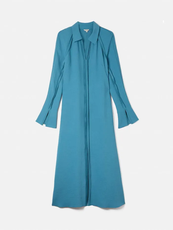 Jigsaw Japanese Crepe Shirt Dress Blue Women Dresses and Jumpsuits