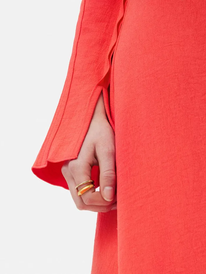 Jigsaw Japanese Crepe Shirt Dress Coral Women Dresses and Jumpsuits