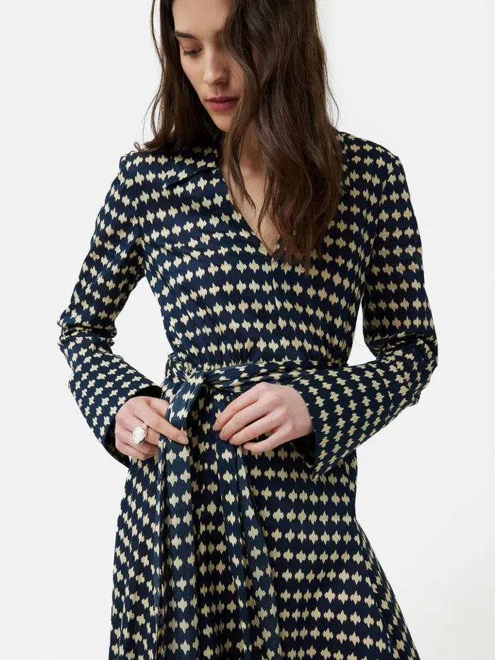 Jigsaw Japanese Geo Shirt Dress Indigo Women Dresses and Jumpsuits