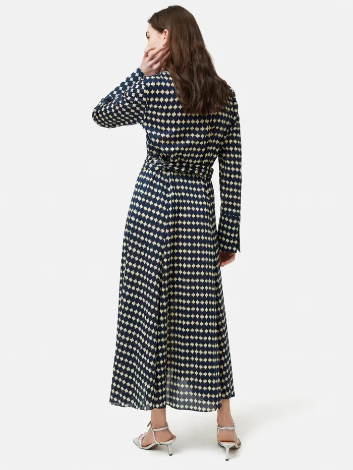 Jigsaw Japanese Geo Shirt Dress Indigo Women Dresses and Jumpsuits