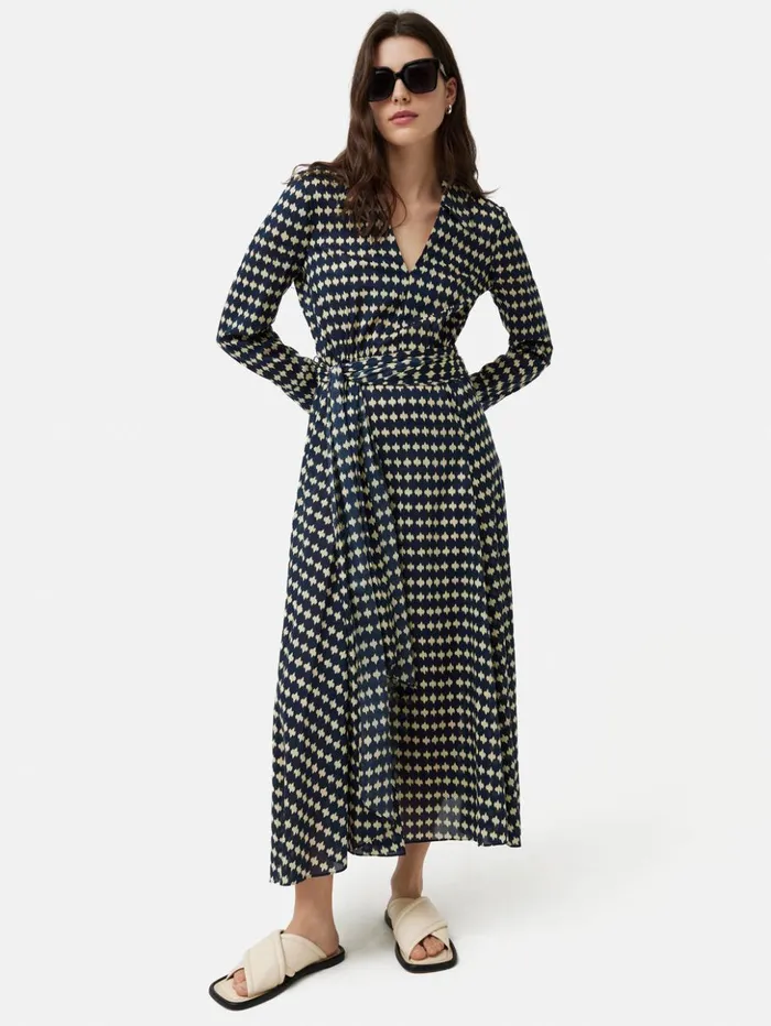 Jigsaw Japanese Geo Shirt Dress Indigo Women Dresses and Jumpsuits