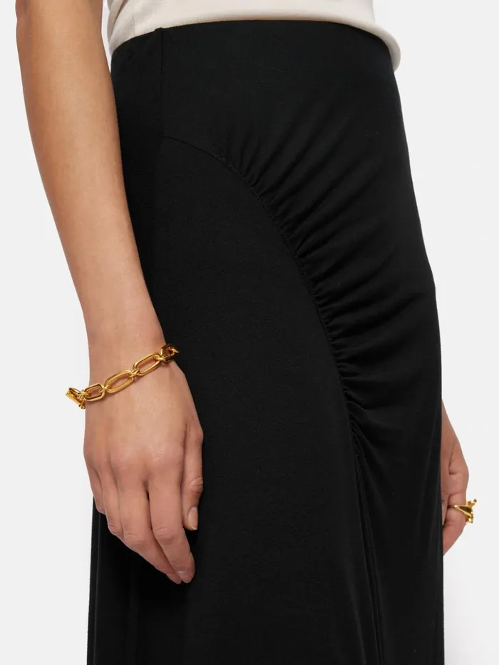 Jigsaw Jersey Ruched Skirt Black Women Skirts