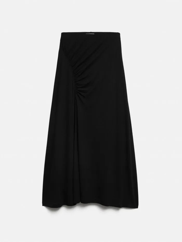 Jigsaw Jersey Ruched Skirt Black Women Skirts