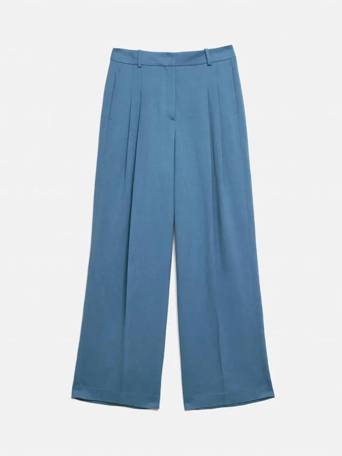 Jigsaw Kemp Italian Linen Trouser Blue Women Trousers