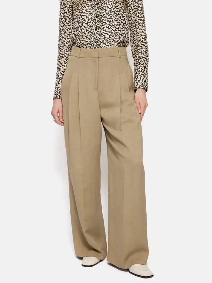 Jigsaw Kemp Italian Linen Trouser Sand Women Trousers