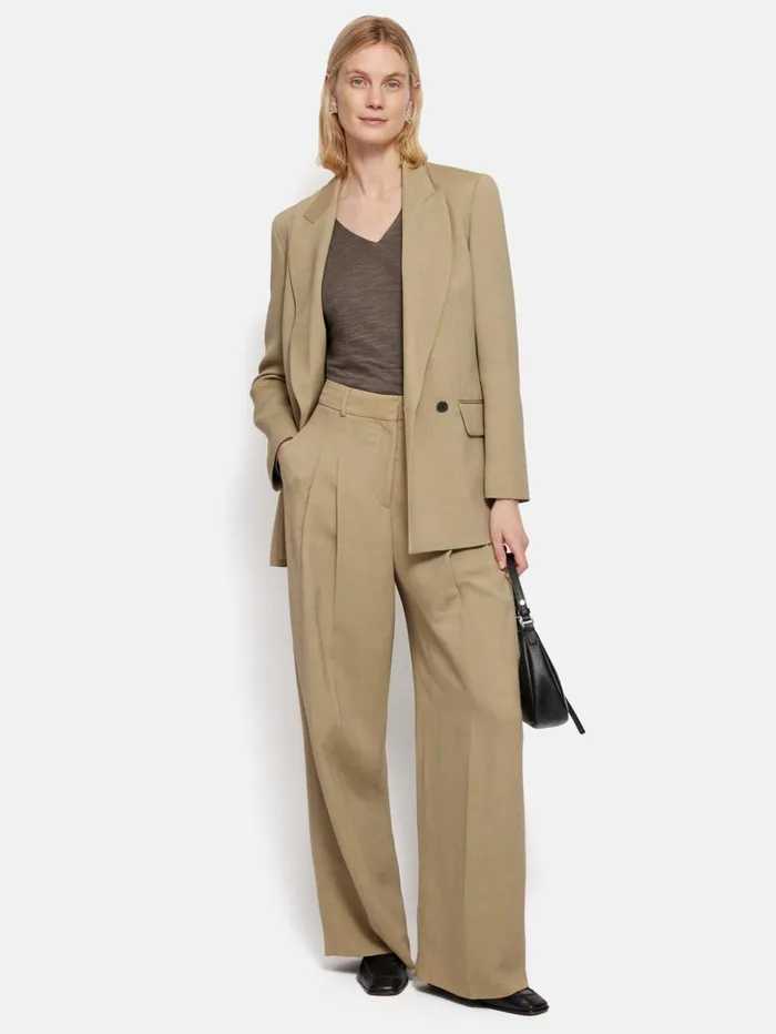 Jigsaw Kemp Italian Linen Trouser Sand Women Trousers