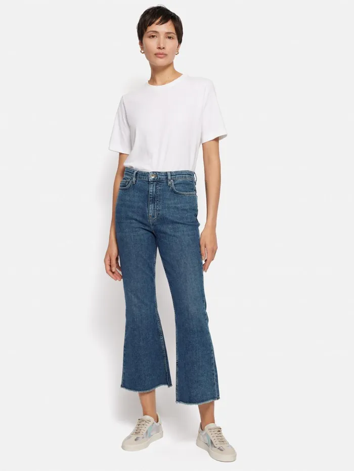Jigsaw Kick Flare Jean Vintage Mid Blue Women Denim