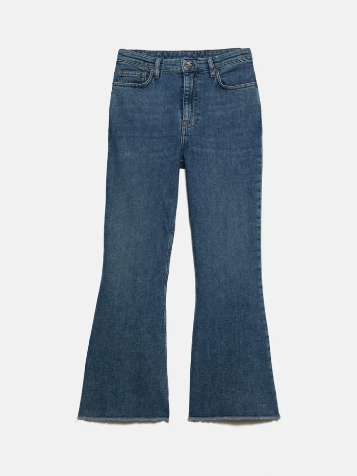 Jigsaw Kick Flare Jean Vintage Mid Blue Women Denim