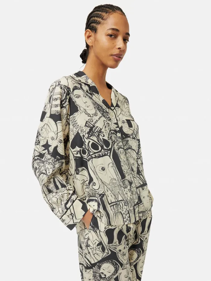 Jigsaw Kings and Queens Pyjama Monochrome Women Pyjamas