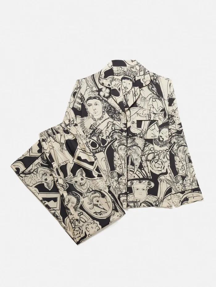 Jigsaw Kings and Queens Pyjama Monochrome Women Pyjamas