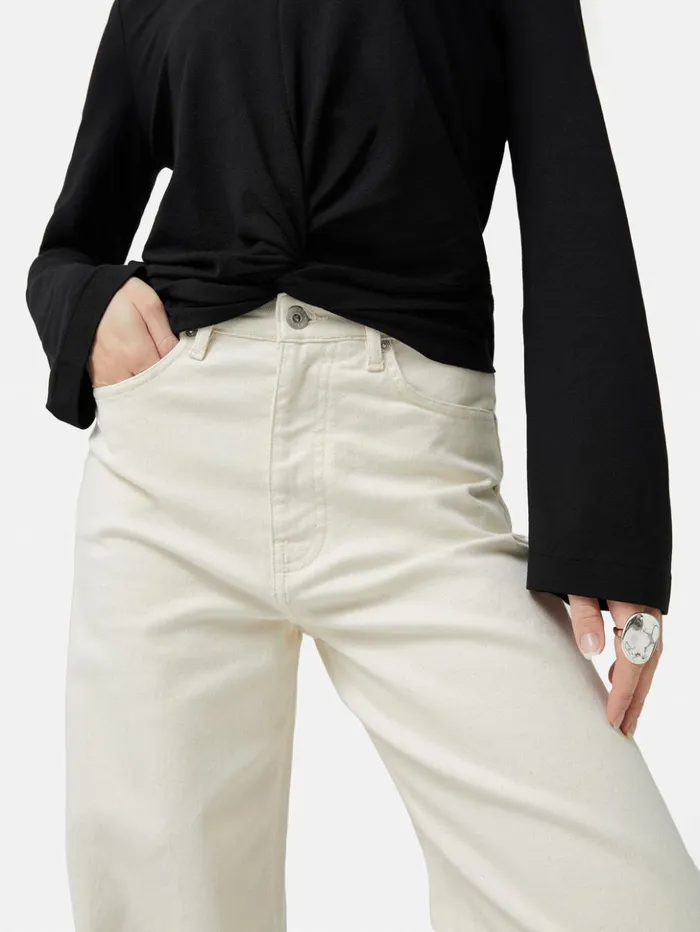 Jigsaw Knotted Front Long Sleeve Top Black Women Shirts and Tops
