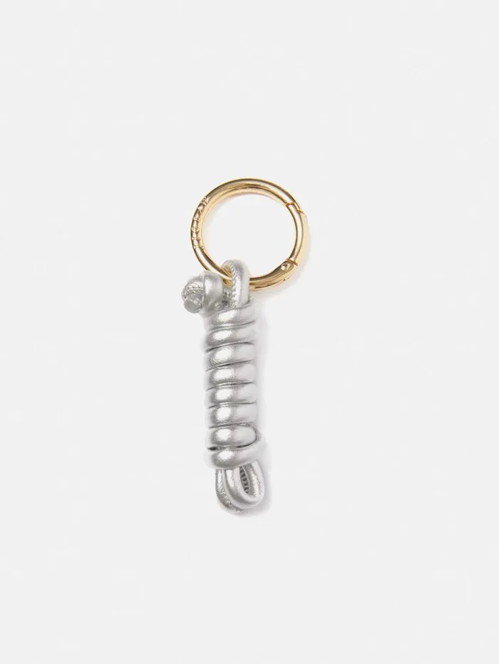 Jigsaw Knotted Leather Keyring Silver Women Wallets and Card Holders