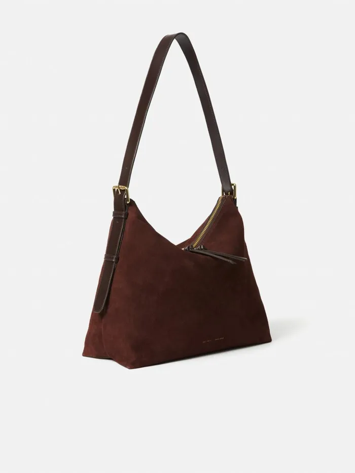 Jigsaw Large Trafalgar Shoulder Bag Burgundy Women Leather