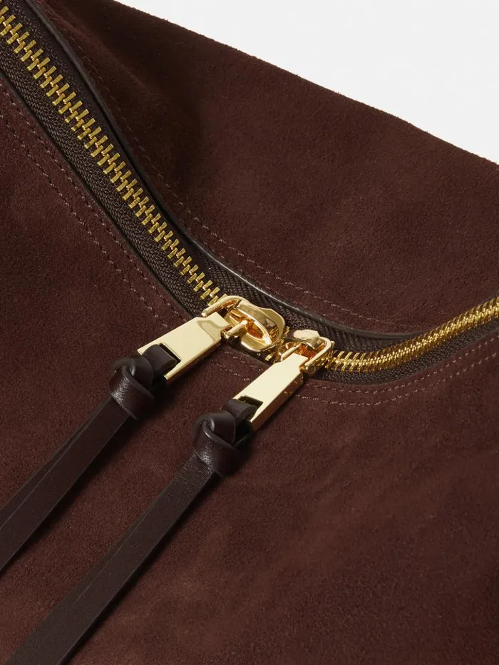 Jigsaw Large Trafalgar Shoulder Bag Burgundy Women Leather