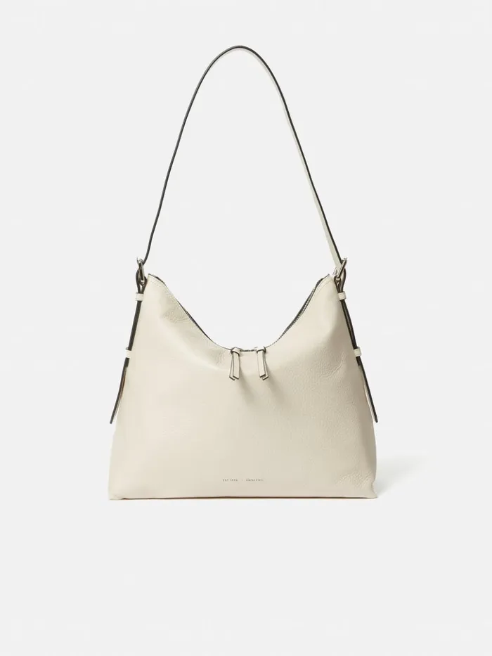 Jigsaw Large Trafalgar Shoulder Bag White Women Leather